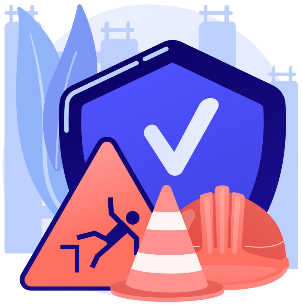 Construction site protection abstract concept vector illustration.